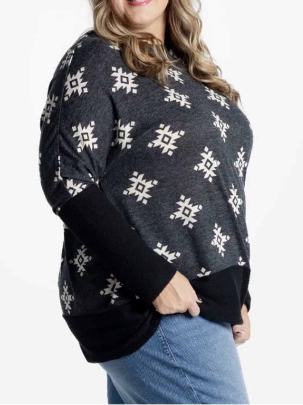 LuLaRoe Tammy Rib Cuff Top Grey Large NWTIN PACKAGE